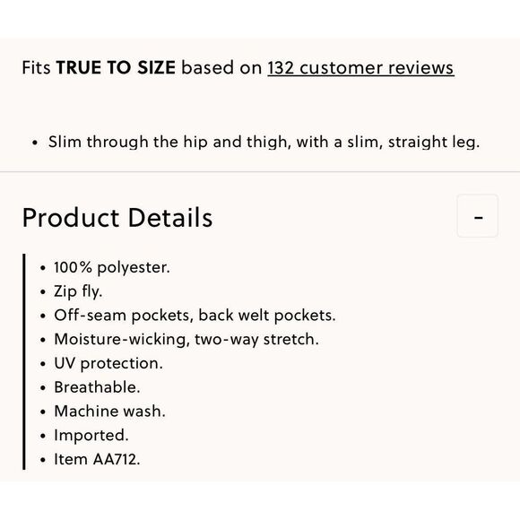 J.CREW Tech Pant Men 33 x 30 Slim Lightweight Khaki Tan Performance AA712 - Picture 16 of 16